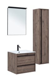 Тумба под умывальник Aquanet Lino 60 590х533х495 подвесная, 2 ящика, цвет: дуб веллингтон 253910