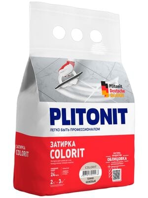 Затирка цементная PLITONIT Colorit темно-бежевая, 2 кг