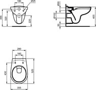 Инсталляция Ideal Standard ProSys ECO FRAME M + Унитаз EUROVIT Rimless + сиденье W660101 (E233267+K881201)
