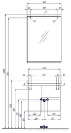 Зеркало AQUATON Рене 1A222302NR010 600x115x850 подсветка, полка, белый глянец