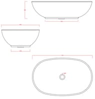 Раковина ArtCeram La Ciotola 705х440х200 накладная, без перелива/отв. под смеситель,белая LCL0020100