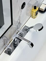 Смеситель Axor Citterio 39445 на борт ванны, 4 отверстия, двухзахватный (крестовый),ручной душ — изображение 2
