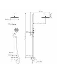 Душевая система WasserKRAFT A14201.64 с коротким изливом, никель — изображение 3