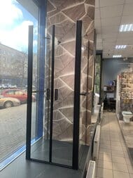 Уценка! Душевая дверь RGW Passage PA-104B (800х1950) стекло 6мм прозрачное/черный 060810408-14