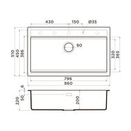 ����� Omoikiri KITAGAWA 86-LB-GB (860�510�200) ������������, �������, ���� ������ 4993794