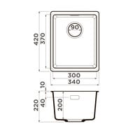 ����� Omoikiri KATA 34-U BL (340�420�217) ����������� ������, ������ 4993382