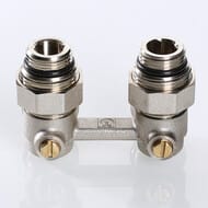 Узел для нижнего подключения радиатора VALTEC 3/4" угловой, евроконус, c адаптерами VT.345.KNA.E04