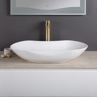 Раковина накладная BelBagno (660х410х120) овальная, без отверстия под смеситель, белая BB1334