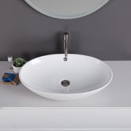 Раковина накладная BelBagno (630x410x160) овальная, без отверстия под смеситель, белая BB1104
