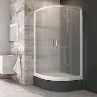 Душевой уголок RAVAK BLIX BLCP4-80 SABINA (800х800х1750) раздвижные двери, стекло, белый+Грапе,