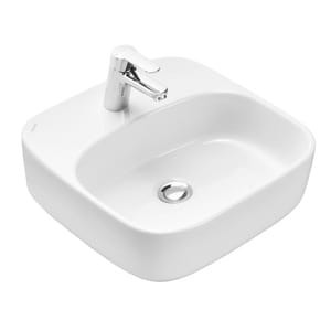 Раковина Aquaton Одри 1WH501709 420х420х130 накладная, без перелива, отв.под смеситель, цвет:белый