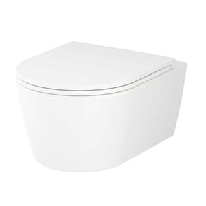 Подвесной унитаз AM.PM Func FlashClean 490х360х340 безободковый, сиденье, белый мат. C8F1700MWSC