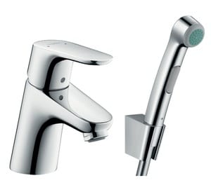 Смеситель Hansgrohe Focus 31926 для умывальника с гигиенич. душем, без донного клапана, однозахват