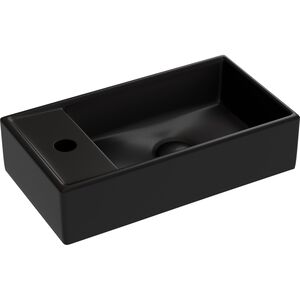 Раковина подвесная Ceramicanova Element 407х217х100 чаша справа,от. под смес.,черный мат.CN6051RMB