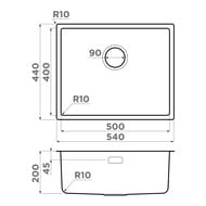 ����� Omoikiri TADZAVA 54-U/I ULTRA LG (540�440�200) ������������� ������, ������ ������� 4993266