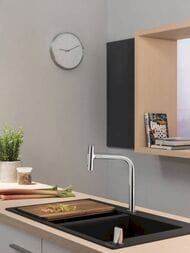 Смеситель Hansgrohe Metris Select M71 для кухни 200 мм вытяжной поворотный излив хром 73818000 — изображение 4