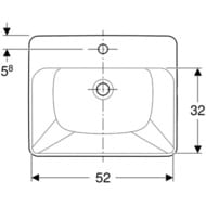 Раковина Geberit VariForm (550х450) полувстраиваемая, с отв. под смеситель, с переливом 500.681.01.1