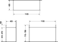 Металлическая консоль для умывальника 120 см DURAVIT VERO хром 0030741000