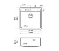 ����� Omoikiri DAISEN 44 IN (440�510�200) �������, ����������� ����� 4993179
