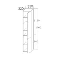 ����� ��������� Burgbad Eqio 350�1760�320 ����� ������, 2 ������, 1 ����, ����� HSBA035RF2010