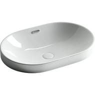 Раковина встраиваемая сверху Ceramicanova Element 600х400х195 овальная, перелив, белый CN5020