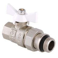Кран с американкой 1/2"ВН VALTEC BASE белая бабочка, с доп. уплотнением, VT.227.NRW.04