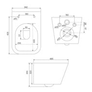 Унитаз подвесной IDDIS Bild (510х345х340) BILR2BMi25 безободковый, сиденье микролифт, черный матов