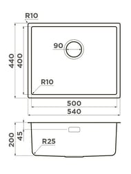 ����� Omoikiri TADZAVA 54-U/I-GM Ultra (540�440�200) ������������� ������, ��������� ����� 4993267