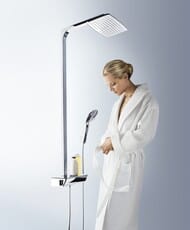Душевая система Hansgrohe Raindance Select E 360 Showerpipe с термостатом хром/белый 27112400