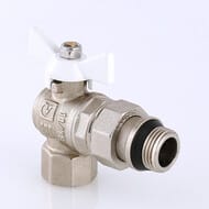 Кран угловой с американкой 1/2"ВН VALTEC BASE белая бабочка, с доп. уплотнением, VT.228.NRW.04