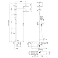 Душевая система Lemark TROPIC LM7007C смеситель ванна/душ, верхний душ, лейка 3 реж, полка, хром/бел