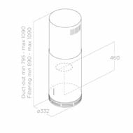 ������� ELICA Zenith II IX/A/33 LED, d330�1090 ��, 1200 �3/�, 262 ��, ����. ����� PRF0183060