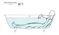 Ванна встраиваемая Salini Orlanda Axis Kit 180 103312G 1800х800х600 S-Sense, белый глянцевый