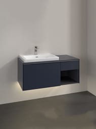 Тумба под раковину Villeroy&Boch Subway 3.0 1001х423х516мм, подсветка, 2 ящика, Marine Blue C572L0VQ — изображение 3