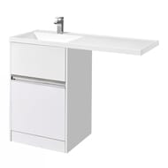 Раковина Aquaton Лондри 120 1A72843KLH01L 1200х500х162  д/стир.маш., литой мрамор, чаша слева, белая