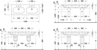 Умывальник двойной DURAVIT DuraStyle 1300х480х170 2 отв. под 2 смес., с переливом 2338130000