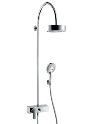Душевая система Axor Citterio Showerpipe 39620 смеситель, верхний и ручной душ, штанга, шланг 1,6мм — миниатюра 1
