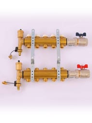 Коллекторная группа Tiemme 5 вых. 1" x 3/4 с термометром 3870006(3875G060505)