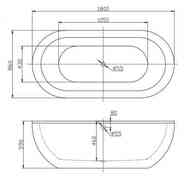 Ванна акриловая BelBagno BB13-1800 (1800х860х590) свободностоящая