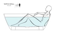 Ванна пристенная Salini Sofia Wall S-Sense 102512G 1700х800х580 иск. камень, белый глянец