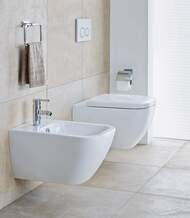 Биде подвесное DURAVIT HAPPY D.2 365х540х285 отверстие под смеситель, перелив 2258150000