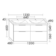 ����� � ��������� Burgbad Eqio 1230�490�645 ���������, 4 �����, ����� SEYT123F2009C0001