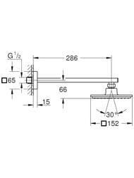 ������� ��� Grohe Euphoria Cube 26073000 �������, 152�152��, 1 ����� �����, ���������, ����