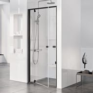 Душевая дверь RAVAK PIVOT PDOP1-80 (761-811х1900) распашная, стекло, черный+Transparent