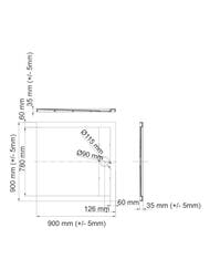 ������� ������ WasserKRAFT Mindel 900�900�40 �������, ������������� ������, ����� ������� 85T03