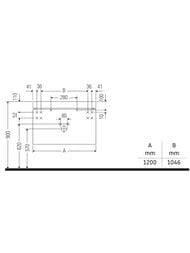 ����� c ��������� Duravit Brioso (1200�480�613) ���������, 1 ���.��� ����., ����� ������ BR4608O1022