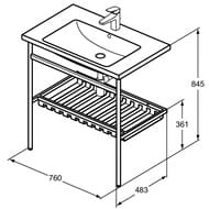 Раковина Ideal Standard i life B Vanity 810х510х180 отверстие под смеситель, перелив, белый T460401