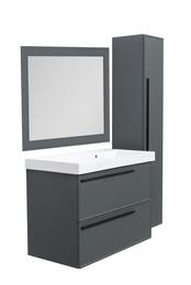 Зеркало с подсветкой La Fenice Cubo Grigio 100х80, серый матовый FNC-02-CUB-G-100-80