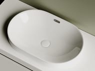 Раковина встраиваемая сверху Ceramicanova Element 600х400х195 овальная, перелив, белый CN5020