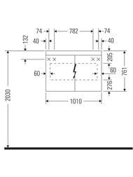 Зеркало-шкаф Duravit Light and mirror 1010х760х148 с подсветкой LM782200000